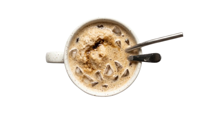Cold Kaapi frappuccino topped with whipped cream